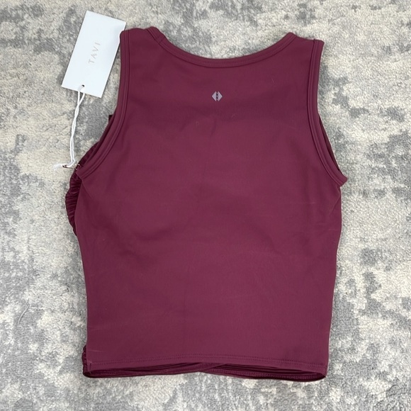 NWT Tavi Pleated Bra Tank Athletic Garnet Cabernet Maroon Sz XS - Picture 11 of 15